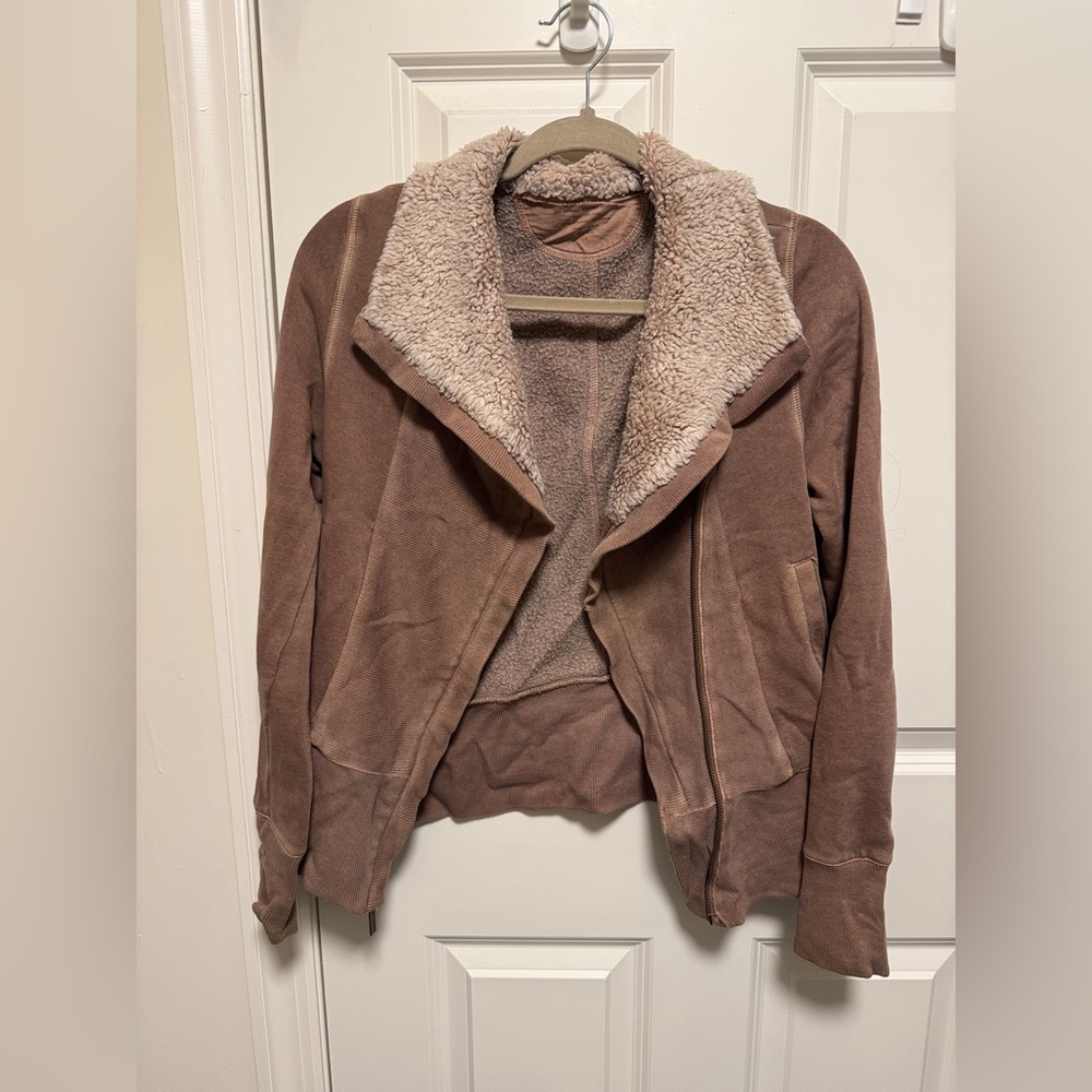 Brown Faux Shearling Jacket Vintage Calvin Klein